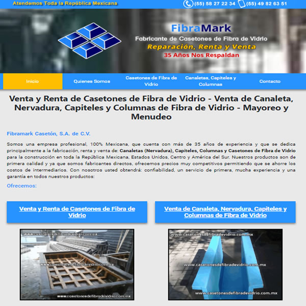 Renta y Venta de Casetones de Fibra de Vidrio en México