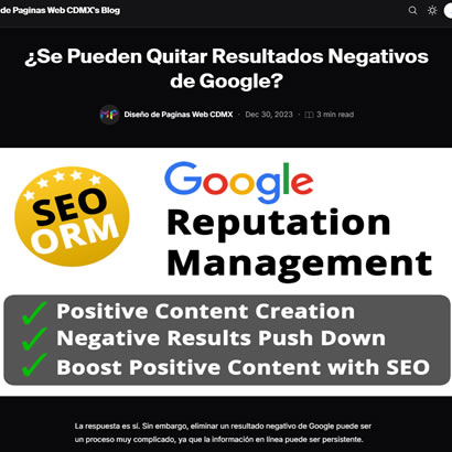 Se pueden eliminar resultados negativos de google